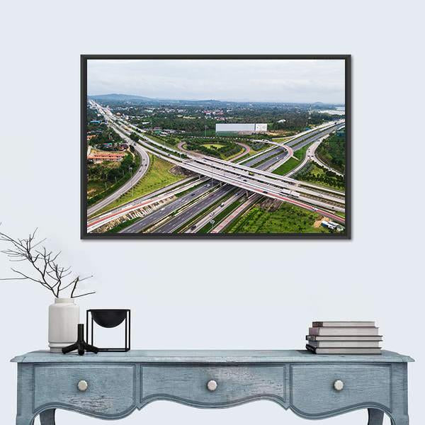 Over Road City Highway In China Panoramic Canvas Wall Art-1 Piece-36" x 12"-Tiaracle
