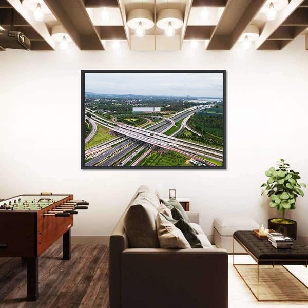 Over Road City Highway In China Panoramic Canvas Wall Art-1 Piece-36" x 12"-Tiaracle