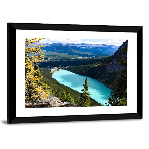 Overlook Of Lake Louise Canvas Wall Art-3 Horizontal-Gallery Wrap-25" x 16"-Tiaracle