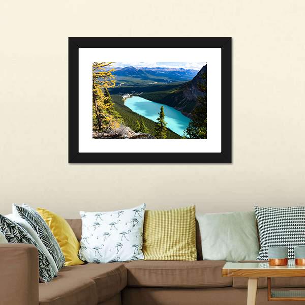 Overlook Of Lake Louise Canvas Wall Art-3 Horizontal-Gallery Wrap-25" x 16"-Tiaracle