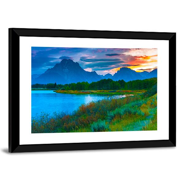 Oxbow Bend Turnout Panoramic Canvas Wall Art-1 Piece-36" x 12"-Tiaracle