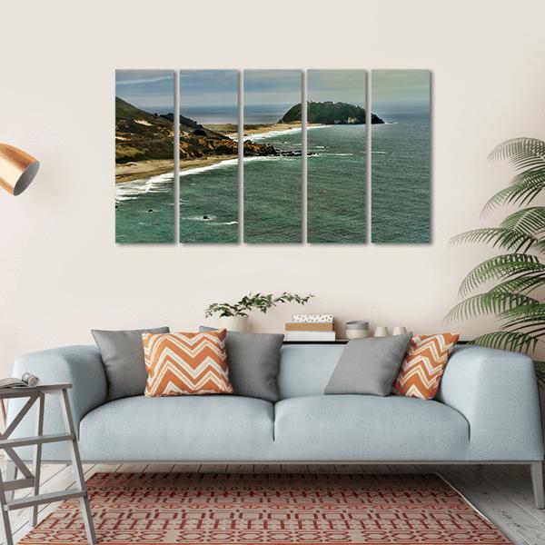 Pacific Ocean Big Sur California Canvas Wall Art-4 Horizontal-Gallery Wrap-34" x 24"-Tiaracle