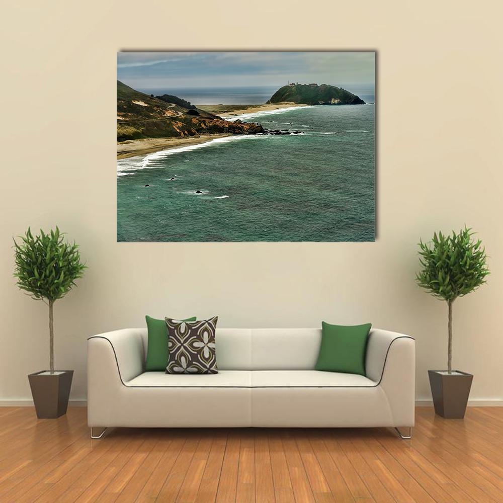 Pacific Ocean Big Sur California Canvas Wall Art-1 Piece-Gallery Wrap-48" x 32"-Tiaracle