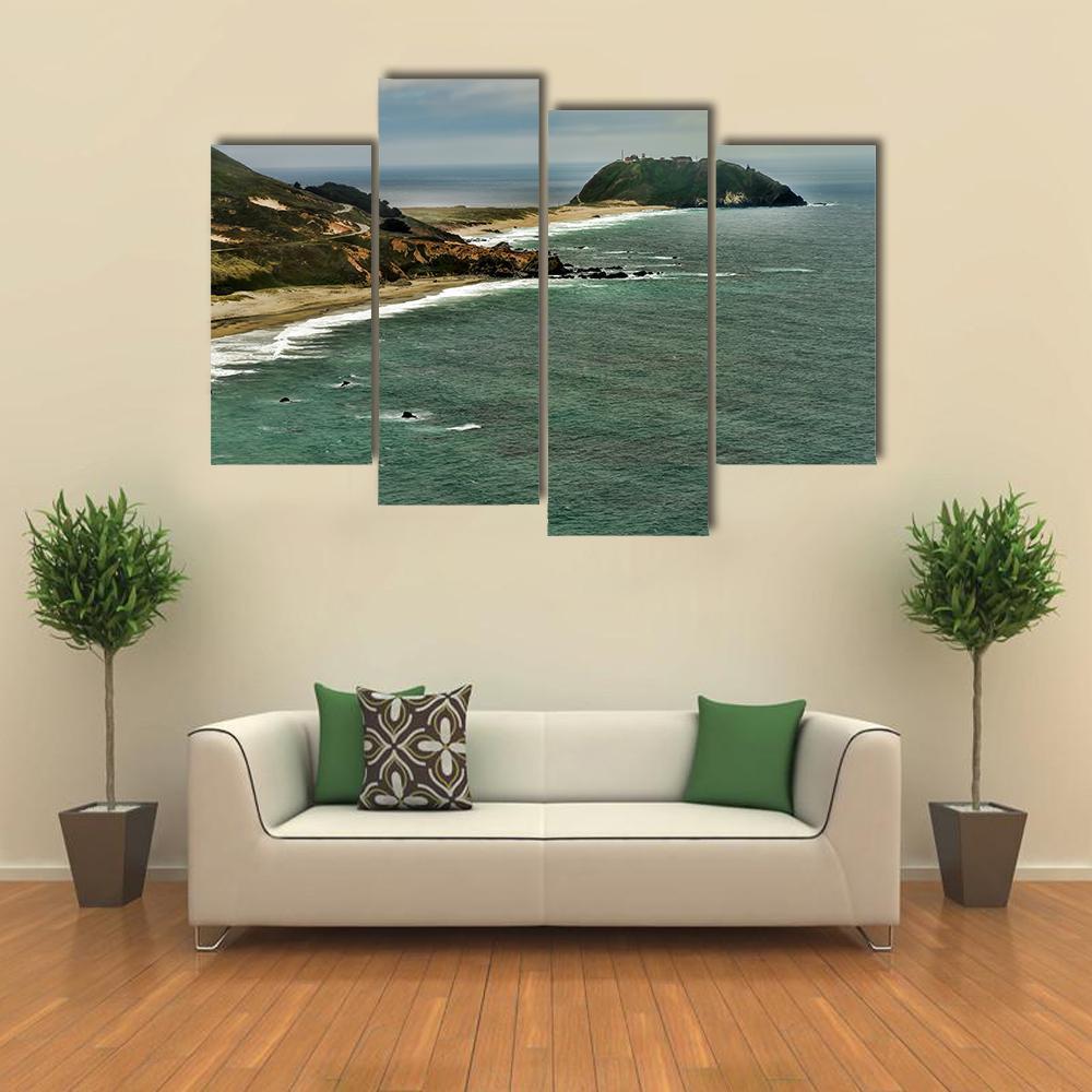 Pacific Ocean Big Sur California Canvas Wall Art-4 Pop-Gallery Wrap-50" x 32"-Tiaracle