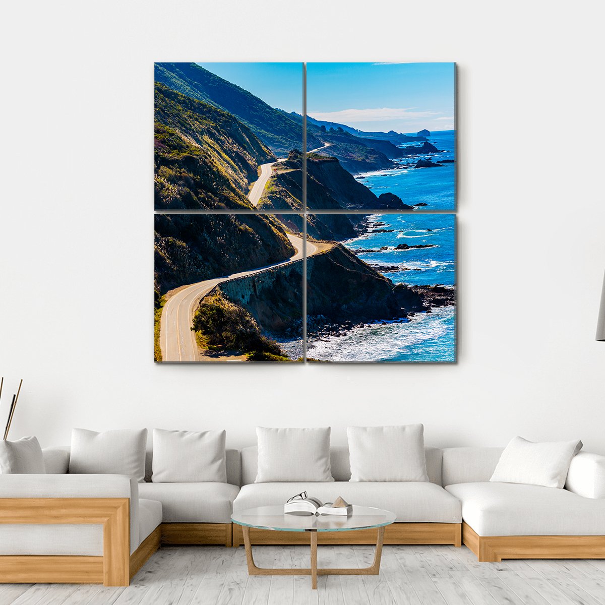 Pacific Valley In California Canvas Wall Art-4 Square-Gallery Wrap-17" x 17"-Tiaracle