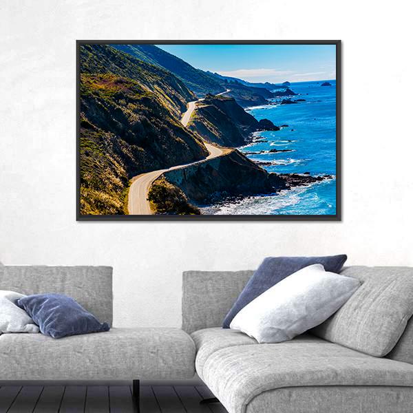 Pacific Valley In California Canvas Wall Art-3 Horizontal-Gallery Wrap-25" x 16"-Tiaracle