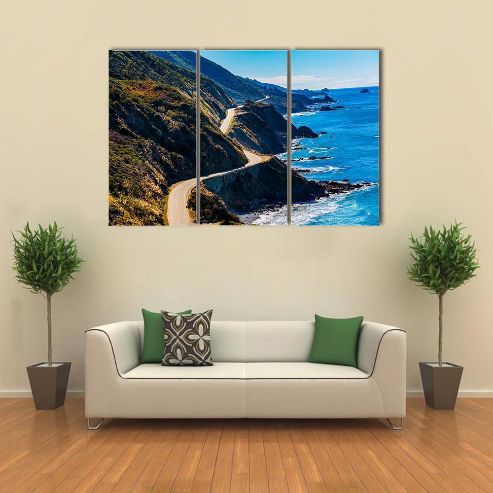 Pacific Valley In California Canvas Wall Art-5 Star-Gallery Wrap-62" x 32"-Tiaracle
