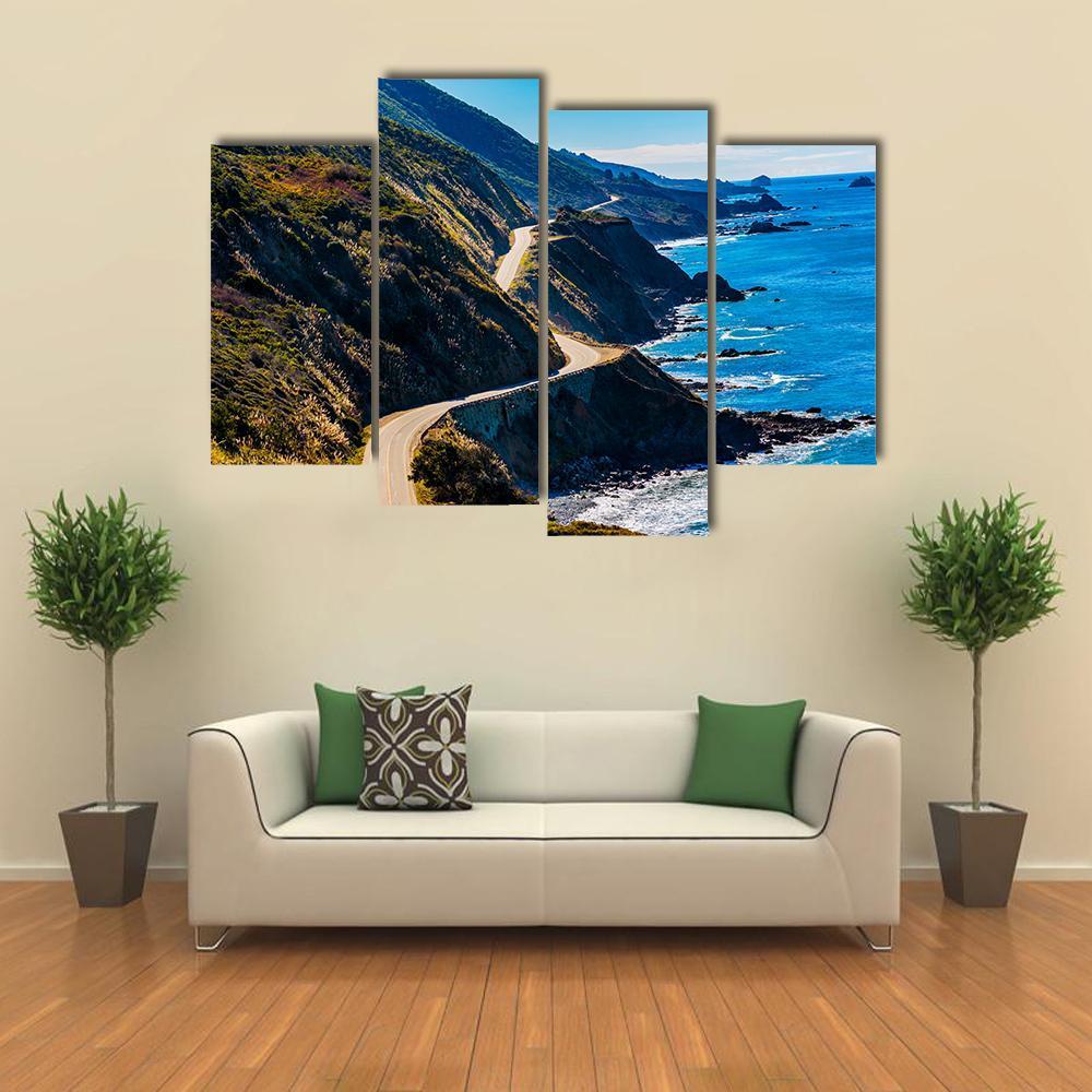 Pacific Valley In California Canvas Wall Art-4 Pop-Gallery Wrap-50" x 32"-Tiaracle