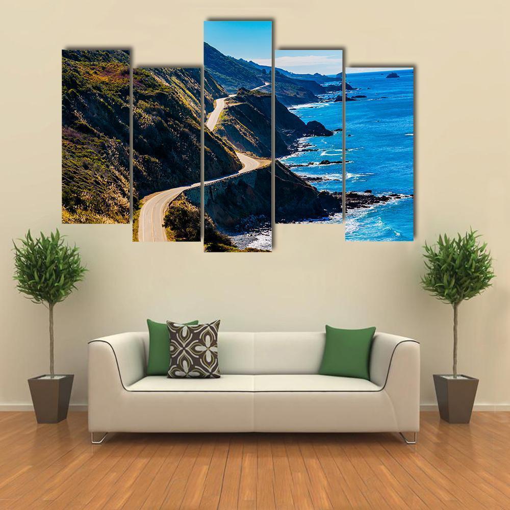 Pacific Valley In California Canvas Wall Art-5 Pop-Gallery Wrap-47" x 32"-Tiaracle