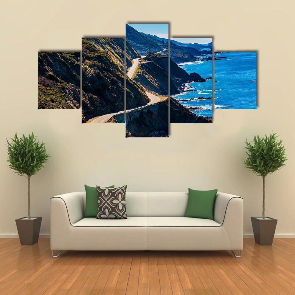Pacific Valley In California Canvas Wall Art-5 Star-Gallery Wrap-62" x 32"-Tiaracle