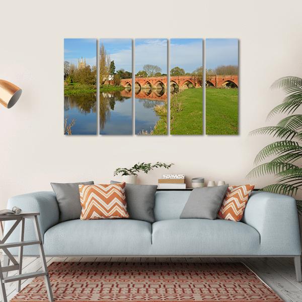 Packhorse Bridge At Great Barford Canvas Wall Art-5 Horizontal-Gallery Wrap-22" x 12"-Tiaracle