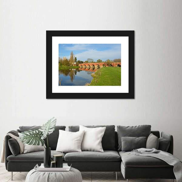 Packhorse Bridge At Great Barford Canvas Wall Art-3 Horizontal-Gallery Wrap-25" x 16"-Tiaracle