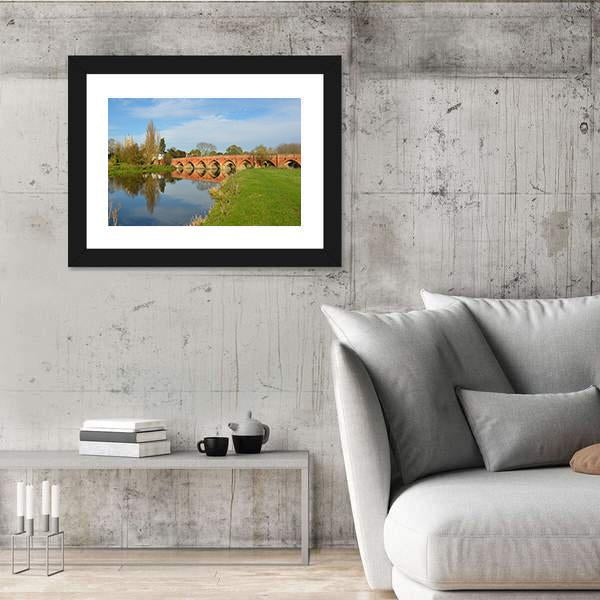 Packhorse Bridge At Great Barford Canvas Wall Art-3 Horizontal-Gallery Wrap-25" x 16"-Tiaracle