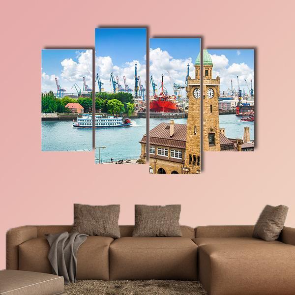 Paddle Steamer On Elbe river Canvas Wall Art-3 Horizontal-Gallery Wrap-25" x 16"-Tiaracle