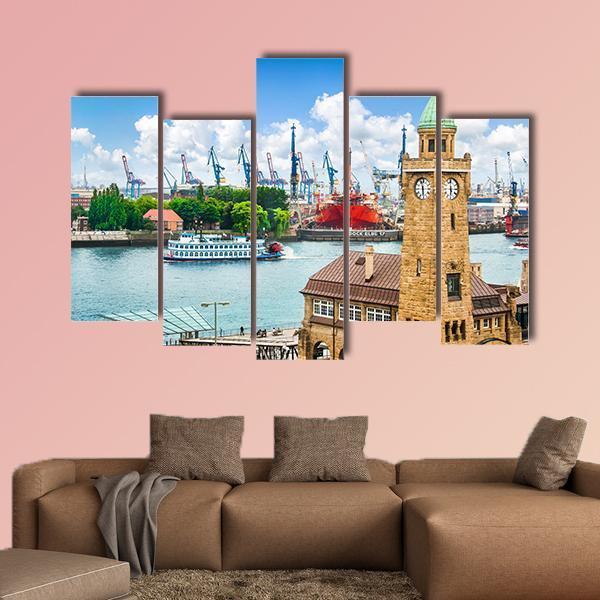 Paddle Steamer On Elbe river Canvas Wall Art-5 Pop-Gallery Wrap-47" x 32"-Tiaracle