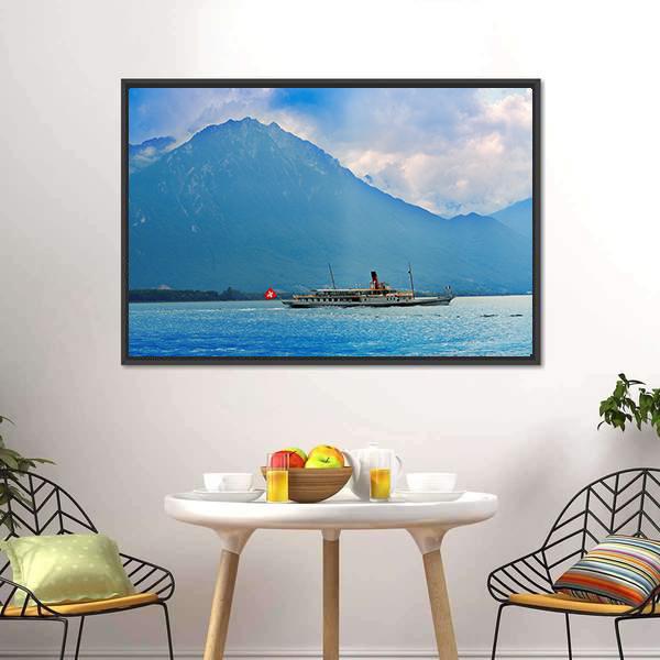 Paddle Steamer Ship Canvas Wall Art-3 Horizontal-Gallery Wrap-25" x 16"-Tiaracle