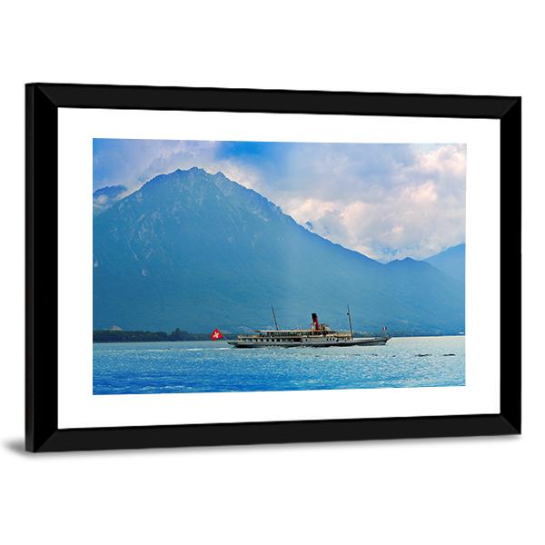 Paddle Steamer Ship Canvas Wall Art-3 Horizontal-Gallery Wrap-25" x 16"-Tiaracle