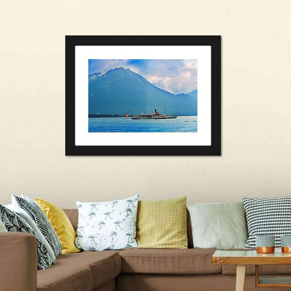 Paddle Steamer Ship Canvas Wall Art-3 Horizontal-Gallery Wrap-25" x 16"-Tiaracle