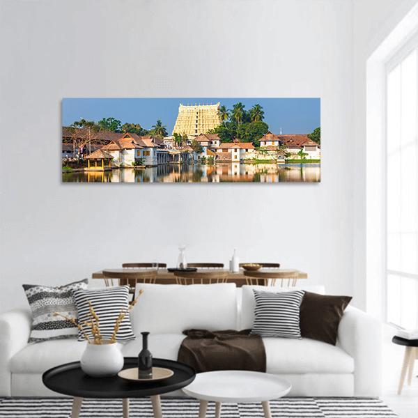 Padmanabhaswamy Temple India Panoramic Canvas Wall Art-1 Piece-36" x 12"-Tiaracle