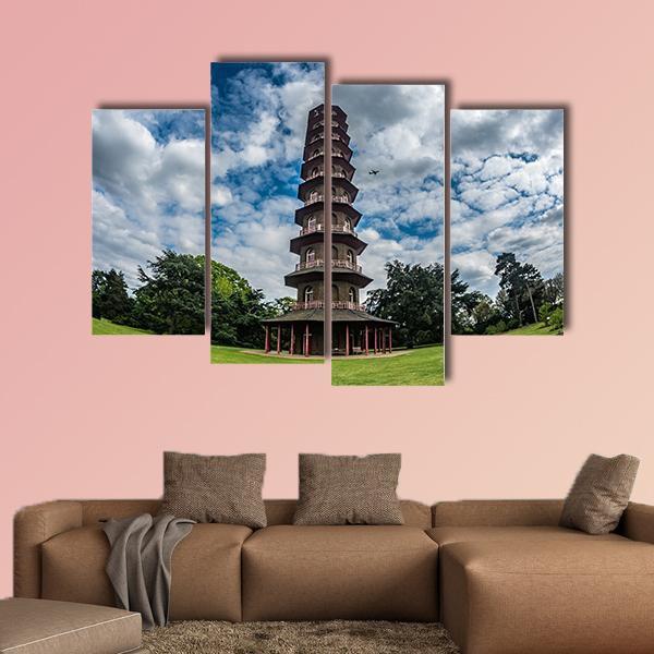 Pagoda In Kew Gardens Canvas Wall Art-4 Pop-Gallery Wrap-50" x 32"-Tiaracle