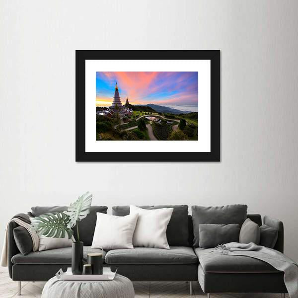 Pagoda Nabhapolbhumisir Thailand Canvas Wall Art-1 Piece-Framed Print-20" x 16"-Tiaracle