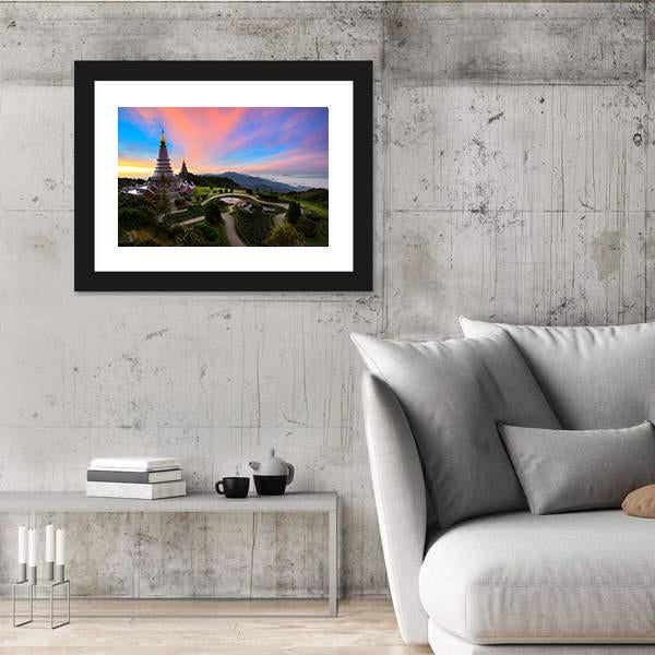 Pagoda Nabhapolbhumisir Thailand Canvas Wall Art-3 Horizontal-Gallery Wrap-25" x 16"-Tiaracle