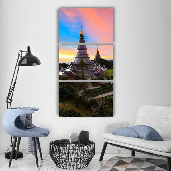 Pagoda Nabhapolbhumisir Thailand Vertical Canvas Wall Art-3 Vertical-Gallery Wrap-12" x 25"-Tiaracle