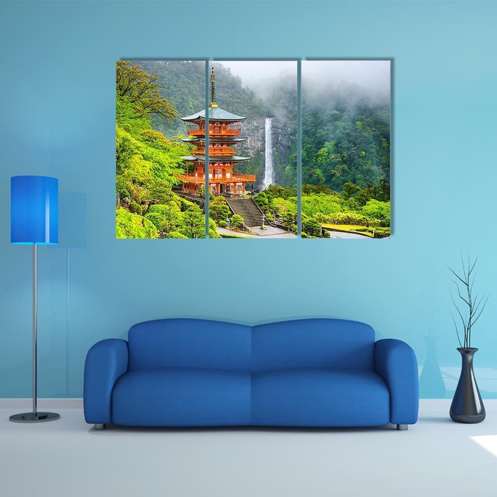 Pagoda Of Seigantoji Canvas Wall Art-3 Horizontal-Gallery Wrap-37" x 24"-Tiaracle