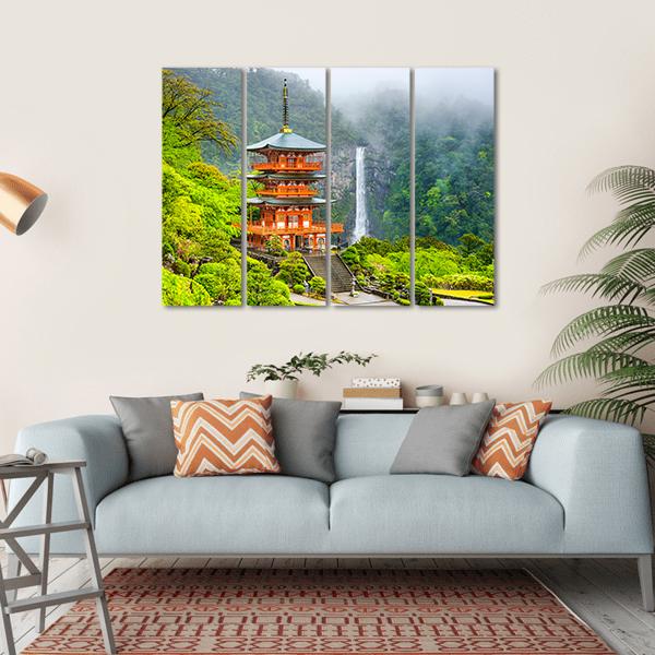Pagoda Of Seigantoji Canvas Wall Art-4 Horizontal-Gallery Wrap-34" x 24"-Tiaracle