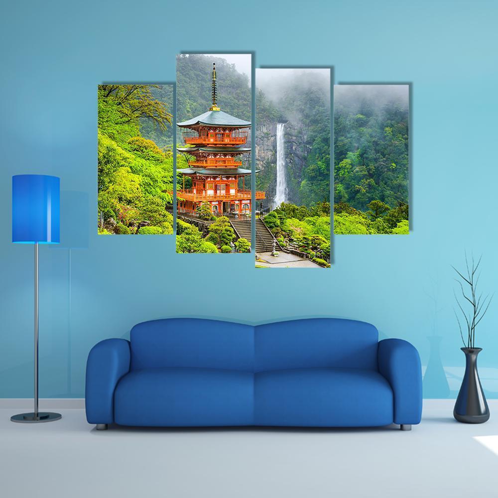 Pagoda Of Seigantoji Canvas Wall Art-4 Pop-Gallery Wrap-50" x 32"-Tiaracle
