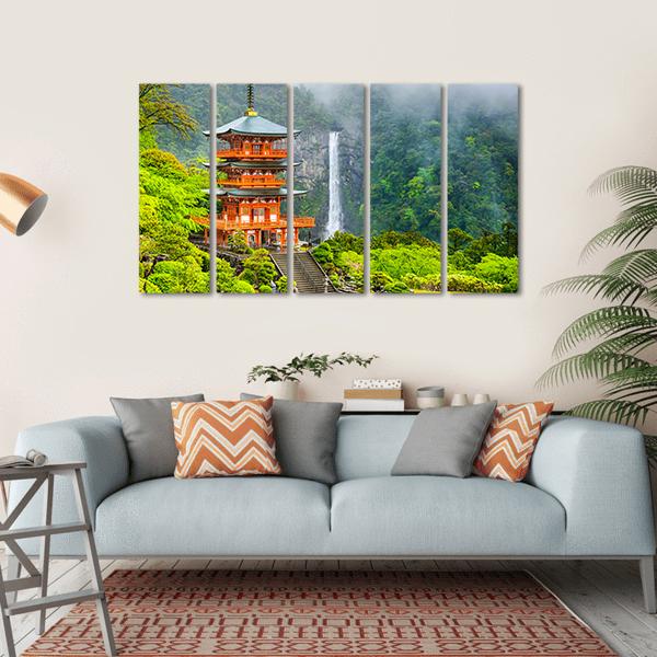 Pagoda Of Seigantoji Canvas Wall Art-5 Horizontal-Gallery Wrap-22" x 12"-Tiaracle