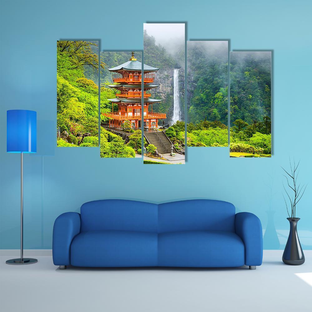 Pagoda Of Seigantoji Canvas Wall Art-5 Pop-Gallery Wrap-47" x 32"-Tiaracle