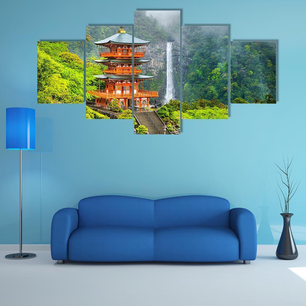 Pagoda Of Seigantoji Canvas Wall Art-5 Star-Gallery Wrap-62" x 32"-Tiaracle