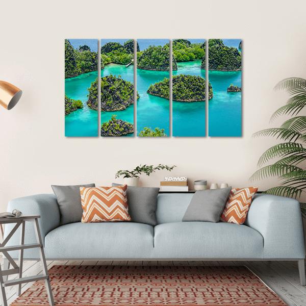 Painemo Island In Indonesia Canvas Wall Art-5 Horizontal-Gallery Wrap-22" x 12"-Tiaracle