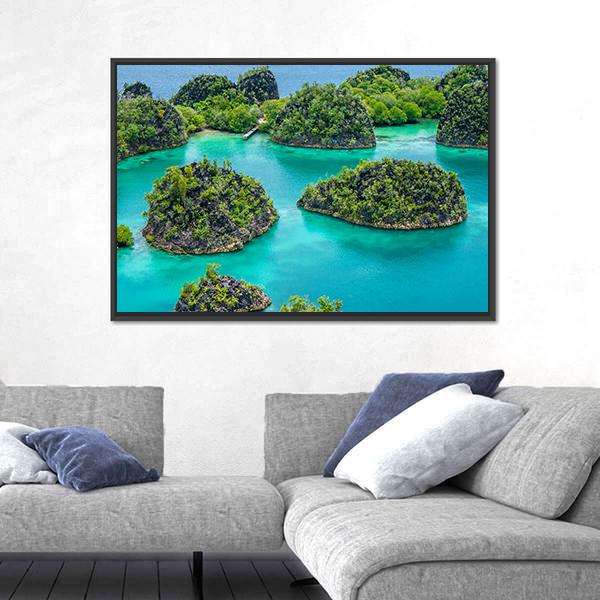 Painemo Island In Indonesia Panoramic Canvas Wall Art-1 Piece-36" x 12"-Tiaracle