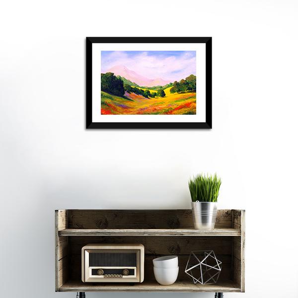 Painting Of Landscape Canvas Wall Art-3 Horizontal-Gallery Wrap-25" x 16"-Tiaracle