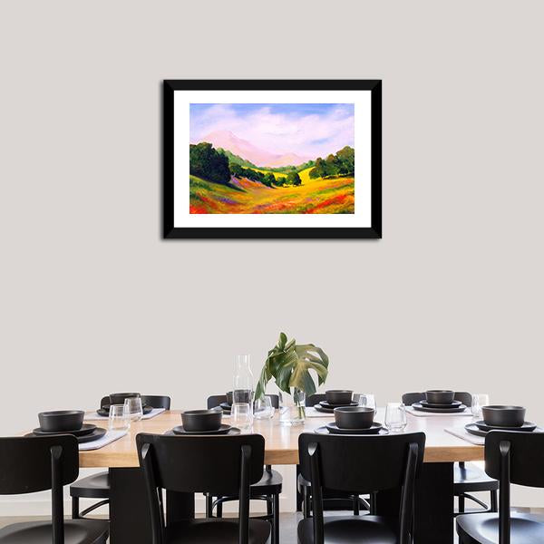 Painting Of Landscape Canvas Wall Art-1 Piece-Framed Print-20" x 16"-Tiaracle