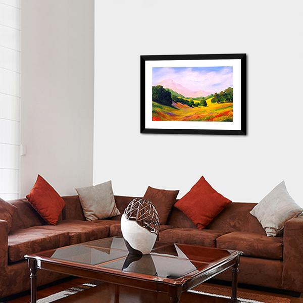 Painting Of Landscape Canvas Wall Art-3 Horizontal-Gallery Wrap-25" x 16"-Tiaracle