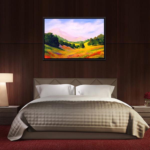 Painting Of Landscape Canvas Wall Art-5 Horizontal-Gallery Wrap-22" x 12"-Tiaracle