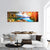 Painting Of Mountain Lake With Sunset Panoramic Canvas Wall Art-3 Piece-25" x 08"-Tiaracle