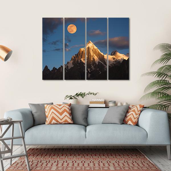 Paiyu Peak Karakoram Canvas Wall Art-4 Horizontal-Gallery Wrap-34" x 24"-Tiaracle