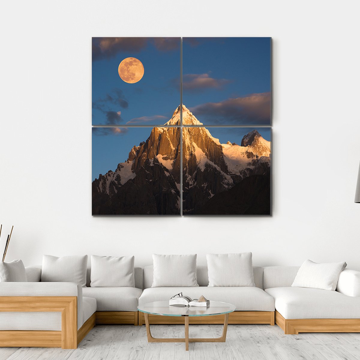 Paiyu Peak Karakoram Canvas Wall Art-4 Square-Gallery Wrap-17" x 17"-Tiaracle