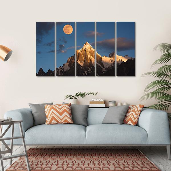 Paiyu Peak Karakoram Canvas Wall Art-5 Horizontal-Gallery Wrap-22" x 12"-Tiaracle