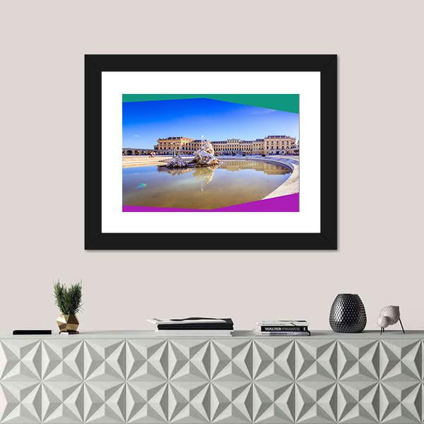 Palace Garden Of Schonbrunn Canvas Wall Art-1 Piece-Framed Print-20" x 16"-Tiaracle