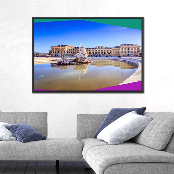 Palace Garden Of Schonbrunn Canvas Wall Art-3 Horizontal-Gallery Wrap-25" x 16"-Tiaracle