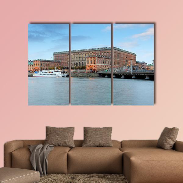 Palace In Stockholm Canvas Wall Art-3 Horizontal-Gallery Wrap-25" x 16"-Tiaracle