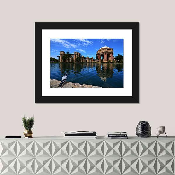 Palace Of Fine Art In Clear Blue Sky Canvas Wall Art-1 Piece-Framed Print-20" x 16"-Tiaracle