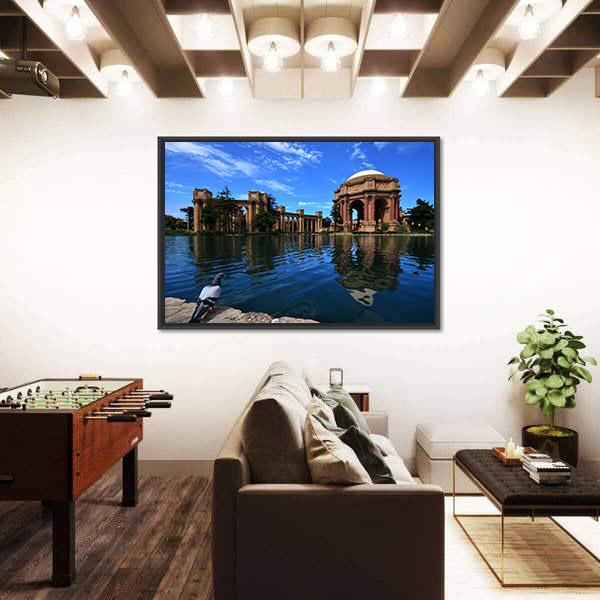 Palace Of Fine Art In Clear Blue Sky Canvas Wall Art-3 Horizontal-Gallery Wrap-25" x 16"-Tiaracle