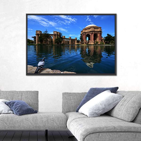 Palace Of Fine Art In Clear Blue Sky Canvas Wall Art-3 Horizontal-Gallery Wrap-25" x 16"-Tiaracle