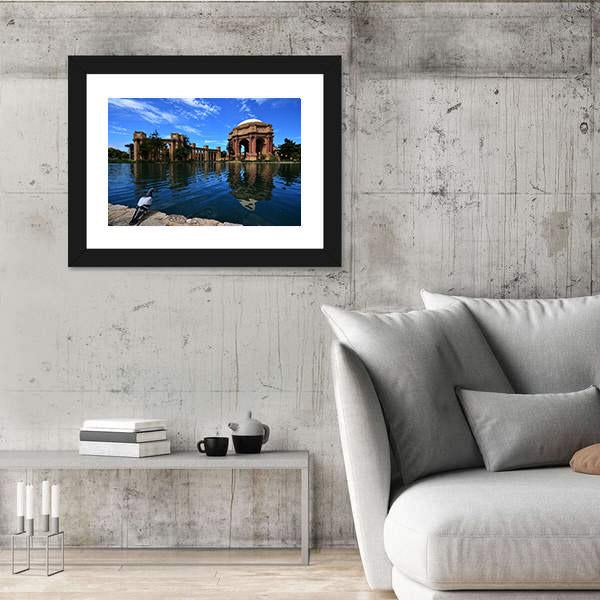 Palace Of Fine Art In Clear Blue Sky Canvas Wall Art-3 Horizontal-Gallery Wrap-25" x 16"-Tiaracle